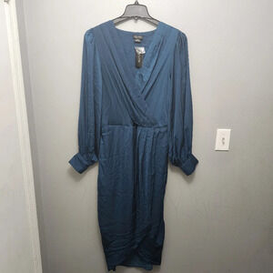 City chic women's maxi wrap dress size 16 teal new with tags long sleeve